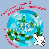 Round jigsaw Puzzle 2 - Assemble Landscape
